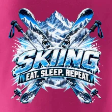 Sjezdové lyže v horách eat sleep repeat