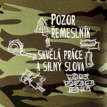 Pozor řemeslník skvělá práce silný slova Pozor řemeslník skvělá práce silný slova