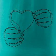 Ruka držící srdce  jedním tahem