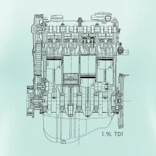 Motor Škoda/ VW 1.9L  TDI ze předu