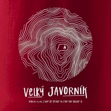 Velký Javorník - vrstevnice v kruhu