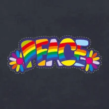 Peace nápis duhový