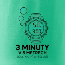 Bezpečnostní zastávka 3 minuty v 5 metrech s potápěčskými hodinkami