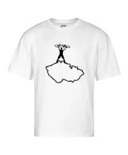 Mapa ČR - cyklista na prsou