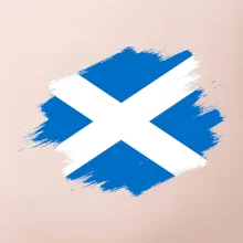 Skotská vlajka kreslená štetcem