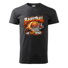 Basketbalový koš s míčem eat sleep repeat