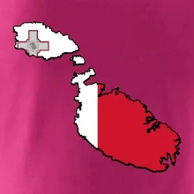 Mapa Malta s vlajkou