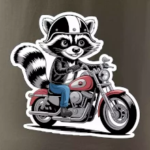 Mýval na motorce kreslený