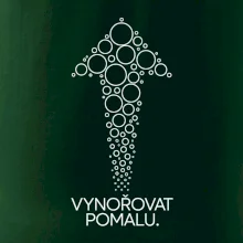 Vynořovat pomalu šipka vzhůru vytvořená z potápěčských bublinek