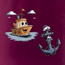 Parové triko - Loď a kotva