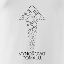Vynořovat pomalu šipka vzhůru vytvořená z potápěčských bublinek