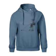 Kreslený rybář na pařezu