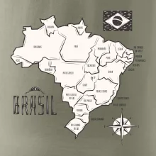 Brazílie mapa s názvy regionů
