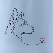 Vlčák a srdce - minimalistická linka