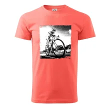 Cyklista černobílá cesta