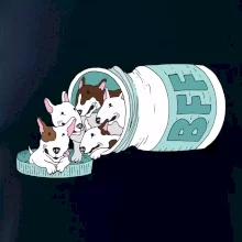 Bullterrier Friends Forever zelené (Pecka design)