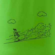 Kreslený lyžař na horách