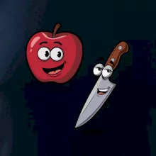 Parové triko - Jablko a nůž