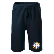 Peace symbol s kreslenou květinou