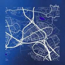 Praha - 14100 mapa s vodními toky