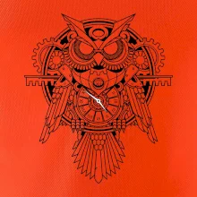 Steampunk sova černobílá