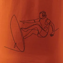 Surfař na vlně jedním tahem