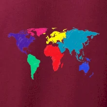 Světové kontinenty bez názvů - barevné