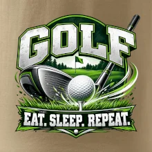 Golfová hůl s míčkem eat sleep repeat