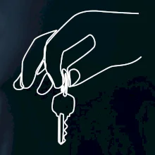 Klíče a ruka jedním tahem