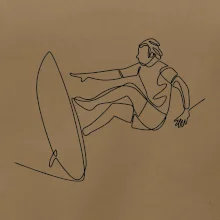 Surfař na vlně jedním tahem