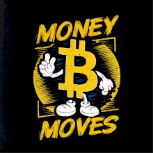 Money moves bitcoin mascot
