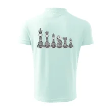 Šachové figurky v řadě - kreslené