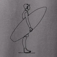 Surfař stojící jedním tahem