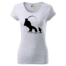 Rybář tahající rybu