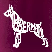 Doberman - nápis v tělě