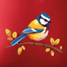 Sýkorka modřinka kreslená