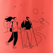 Kreslený pár na výletě