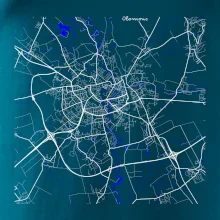 Olomouc - Mapa s vodními toky