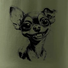 Černobílá karikatura čivava