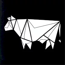 Origami kráva z boku