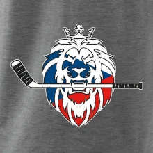 Lev s hokejkou v tlamě - Česká vlajka