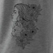 Žena a kočka - kreslená