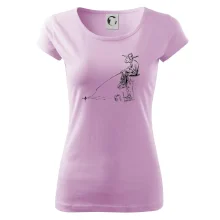 Kreslený rybář na pařezu