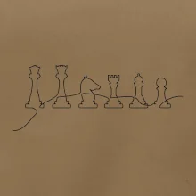 Šachové figurky v řadě - obrys