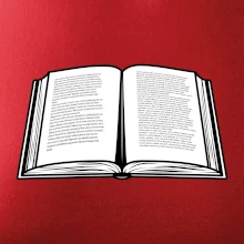 Kniha černobílá otevřená s textem