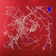 Kopřivnice - Mapa s vodními toky