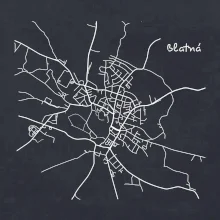Černobílá mapa Blatná
