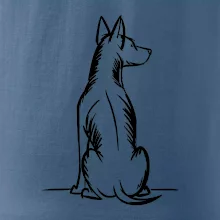 Pes kreslený zezadu