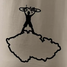Mapa ČR - cyklista na prsou
