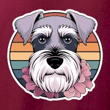 Knírač - fenka a květiny